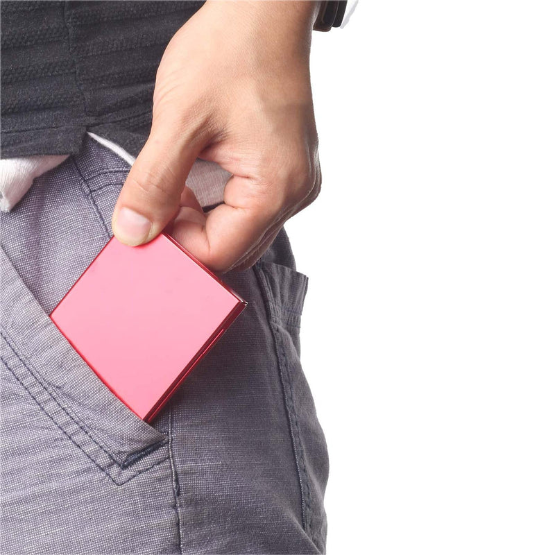 [Australia - AusPower] - Aluminum Memory Card Storage Box for Micro Sim/sim Card/TF Card/SD Card Holder Case,Without Card [Red] 