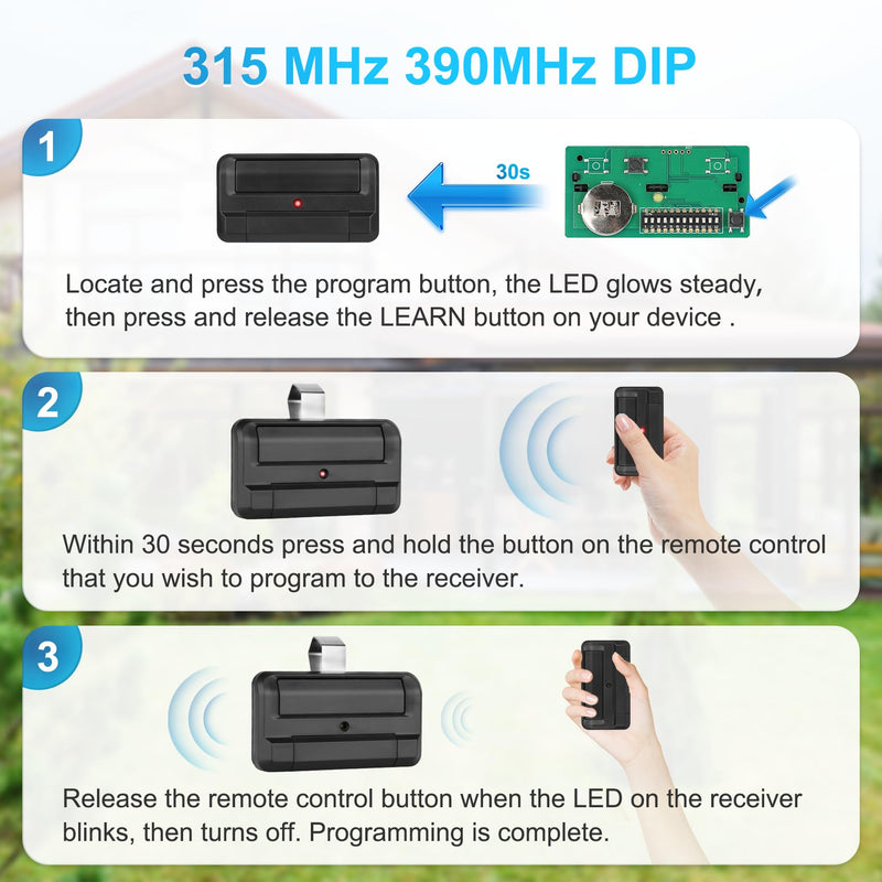 [Australia - AusPower] - 811LMX Gate Opener Remote Replacement for liftmaster 811LM and 811LMX Remote, 811LMX Remote Compatible with 850LM/ 860LM Receivers, The Gate Opener Remote Using Security+ 2.0 Technology, 1 Pack 
