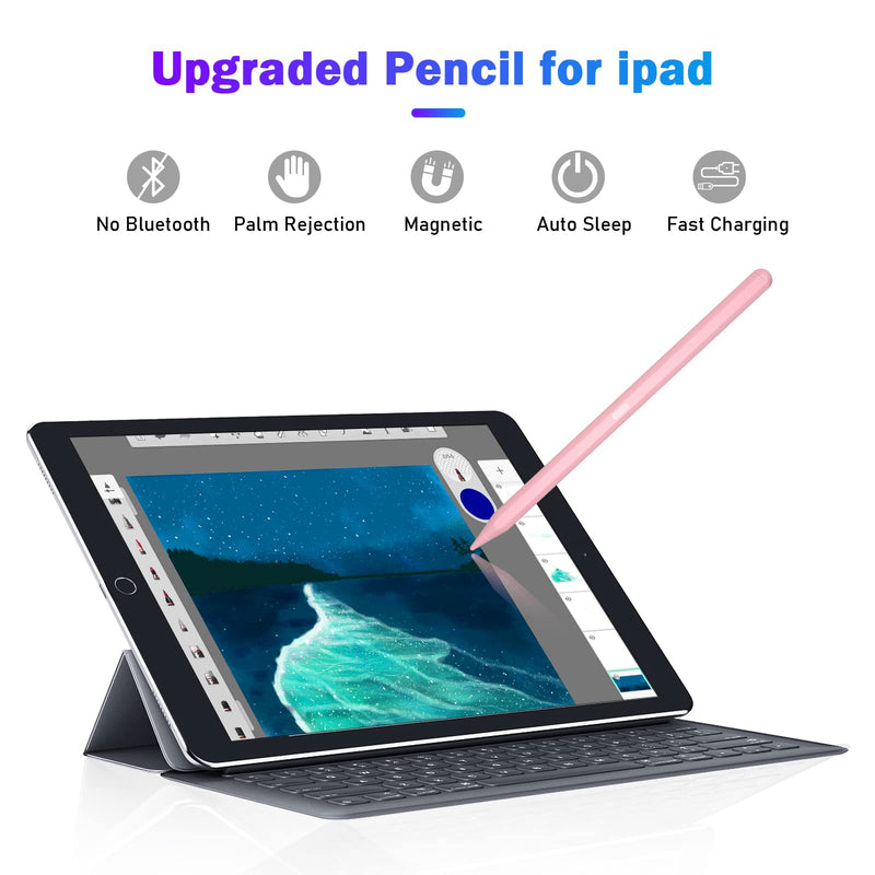 [Australia - AusPower] - Pencil for iPad Air 5th/4th Generation, Stylus Pen for iPad 9th gen with Palm Rejection Compatible with 2018-2022 Apple iPad 8th 7th 6th Generation iPad Air 4th 3rd Gen iPad Pro (11/12.9 Inch) (Pink) Pink 