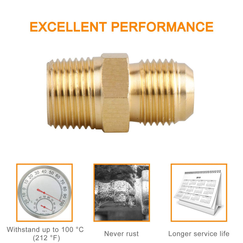 [Australia - AusPower] - SUNGATOR Brass Tube Fitting, Half-Union, 3/8 in. Flare x 3/8 in. Male Pipe (2-Pack) 