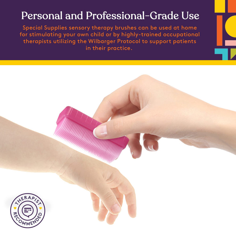 [Australia - AusPower] - Special Supplies Sensory Brush Therapressure Therapy Brush for Occupational and Sensory Brushing, 12 Pack, Stimulating and Calming Tools for Kids and Adults, Soft Flexible Bristles, Latex Free 