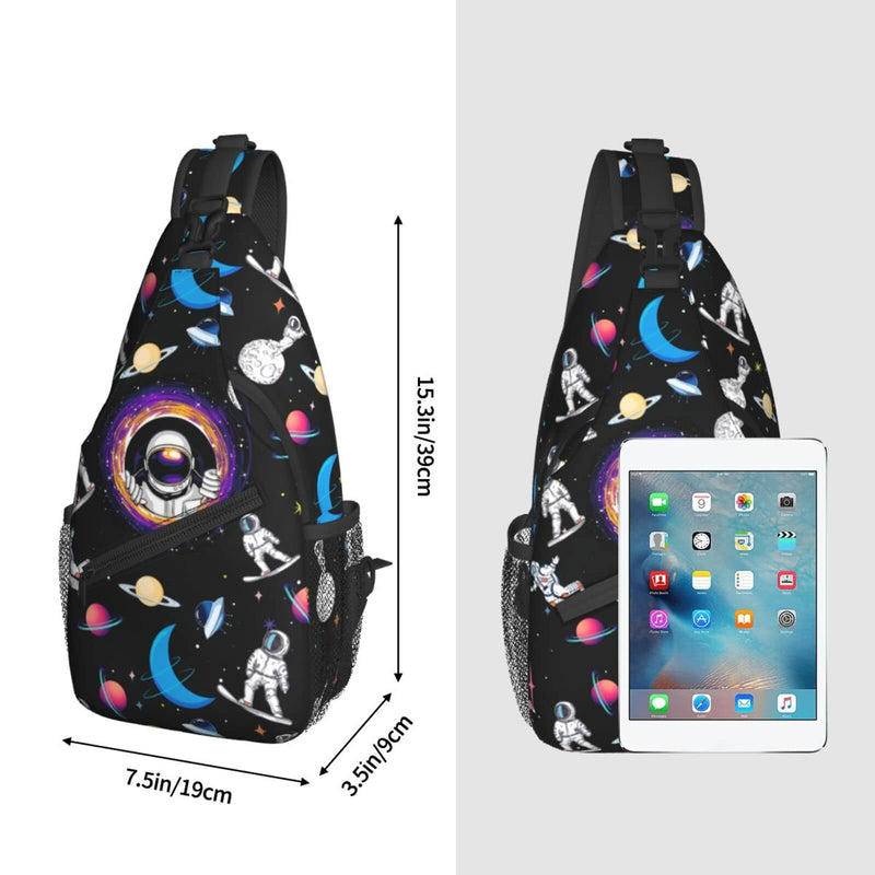 [Australia - AusPower] - Astronaut Sling Bag Crossbody Backpack Hiking Travel Daypack Chest Bag Lightweight Shoulder Bag For Women Men Astronaut One Size 