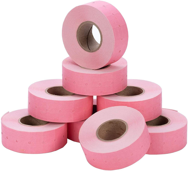 [Australia - AusPower] - Perco 2 Line Pink Labels - 1 Sleeve, 6,000 Blank Pricing Labels for Perco 2 Line Price and Date Guns 