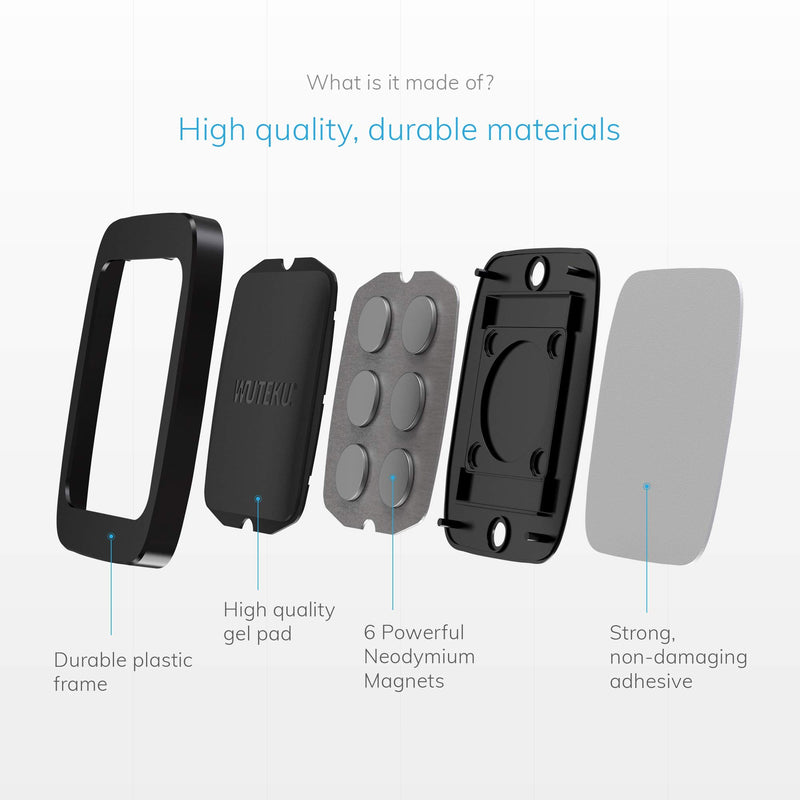 [Australia - AusPower] - WUTEKU Flat Magnetic Cell Phone Holder Kit for Car - Works on All Vehicles, Phones and Tablets - Compatible with iPhone XR XS X 8 7 Plus and Galaxy S10 S9 S8 by Pro Driver 1 Pack Black - Dash Flat Mount 