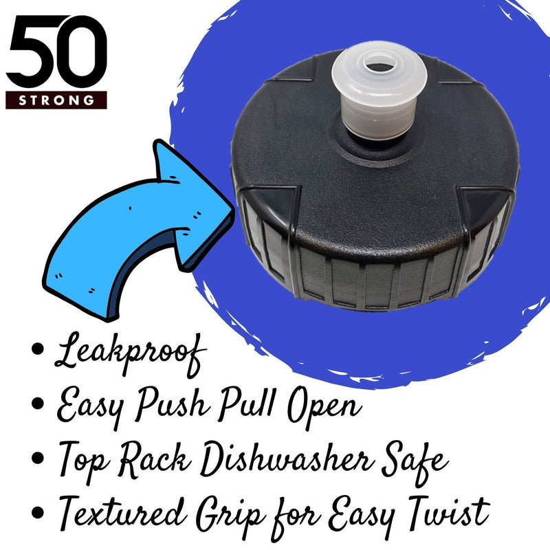 [Australia - AusPower] - 50 Strong Bike Bottle Holder with Water Bottle - 2 Pack - 22 oz. BPA Free Bicycle Squeeze Bottle and Durable Plastic Holder Cage- Made in USA 