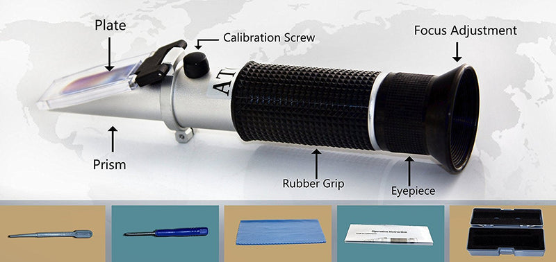 [Australia - AusPower] - Salinity Refractometer for Seawater and Marine Fishkeeping Aquarium 0-100 PPT - Dual Scale (1.0 to 1.070 S.G.) - Automatic Temperature Compensation 