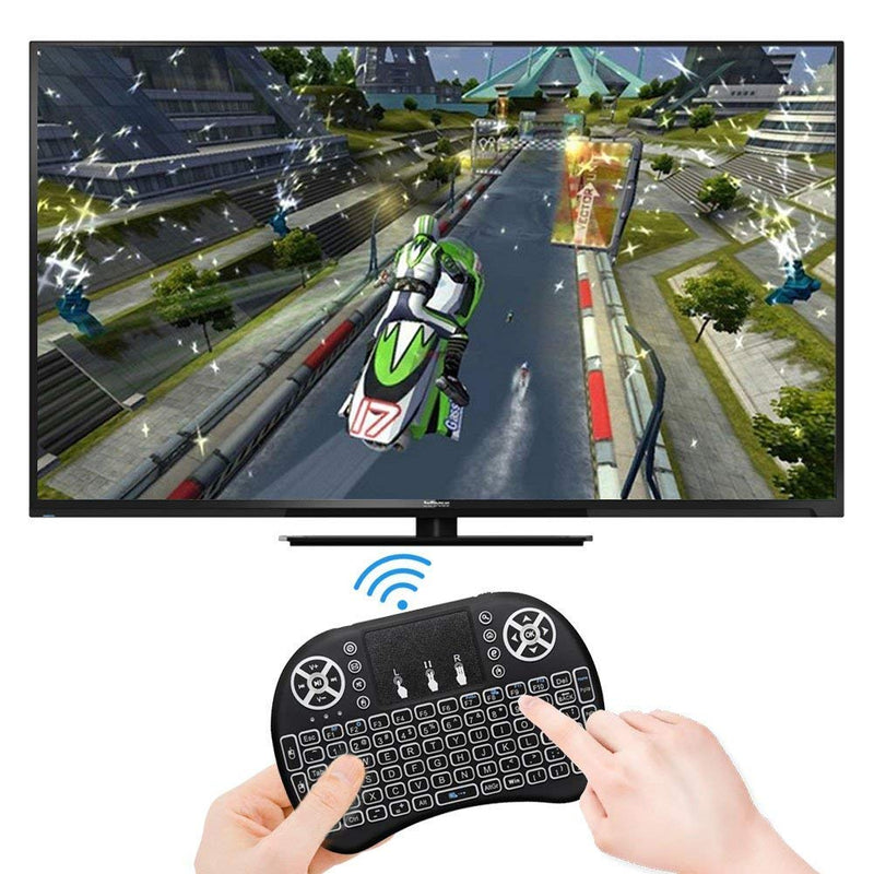 [Australia - AusPower] - BIFANS 2.4G Mini Wireless Keyboard with Touchpad Mouse, Upgraded Multi Backlit, Portable Wireless Keyboard with USB Receiver Remote Control, Best for Android Smart TV Box HTPC Pad Xbox Windows Mac 