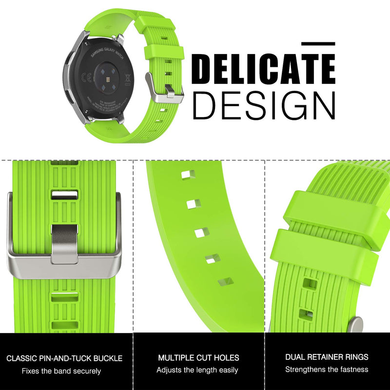 [Australia - AusPower] - TiMOVO Band Compatible with Samsung Galaxy Watch 46mm, [3-Pack] Soft Silicone Strap Fit Samsung Gear S3 Classic/S3 Frontier/Moto 360 2nd Gen 46mm Smart Watch - Purple & Orange & Green 