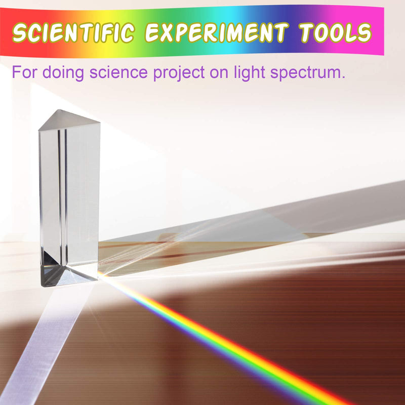 [Australia - AusPower] - Coitak 6 inch Optical Glass Triangular Prism, Crystal Triangular Prism for Teaching Light Spectrum Physics, Photo Photography Prism Tool 