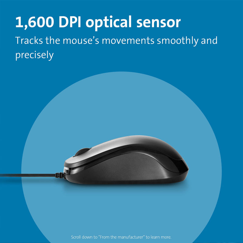 [Australia - AusPower] - Kensington Simple Solutions Wired Mouse TAA-Compliant (K55114WW) 