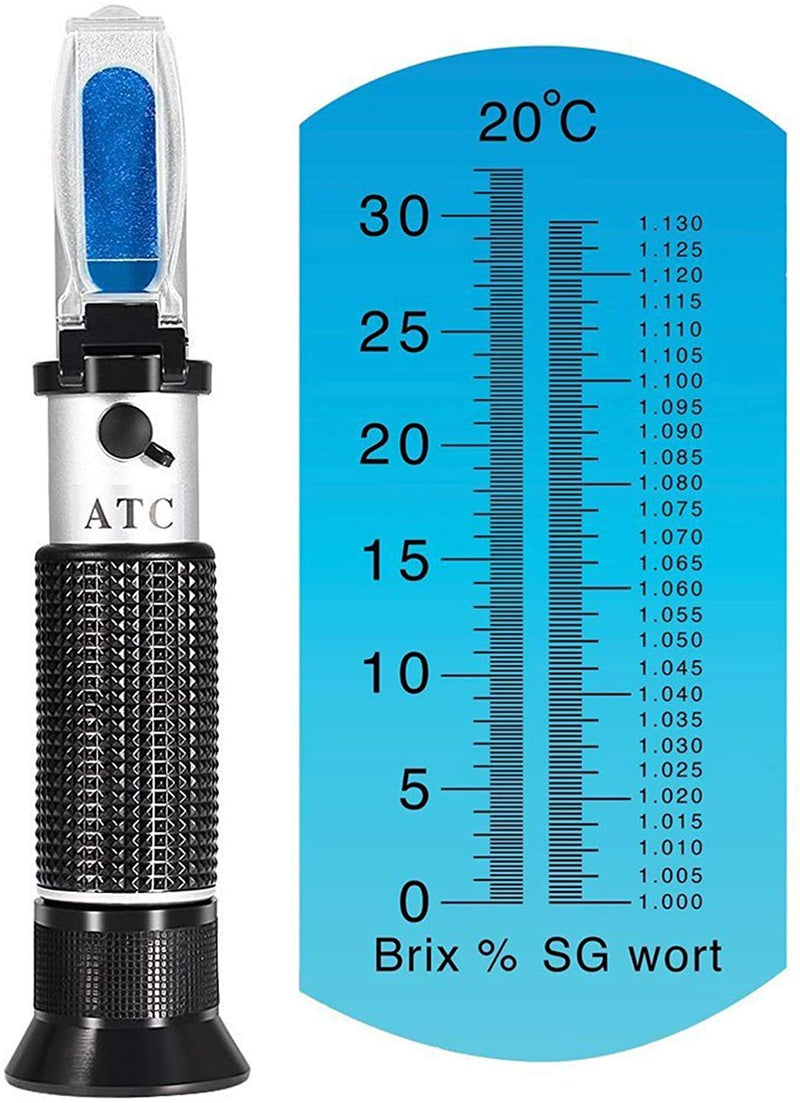[Australia - AusPower] - AUTOUTLET Brix Refractometer with ATC, Digital LCD Display Dual Scale Brix 0~32% & Wort Specific Gravity 1.000~1.130 for Beer Wine Fruit Juice Sugar Homebrew 