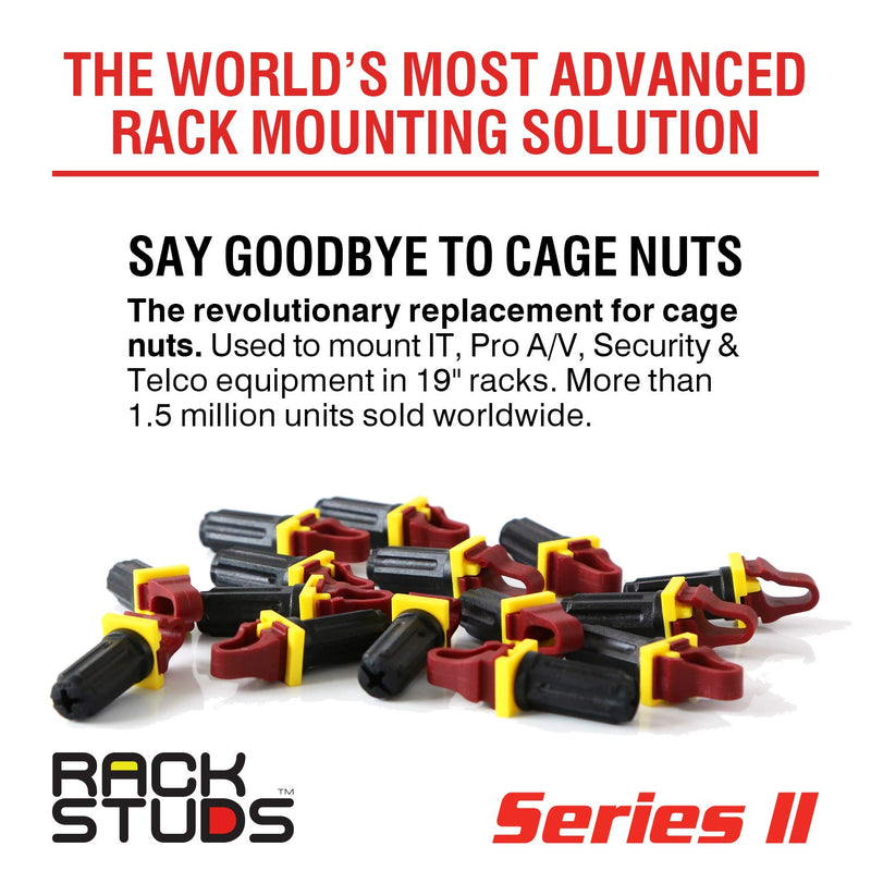 [Australia - AusPower] - Rackstuds R20 Rack Mount Solution Series II – No More Cage Nuts! The Easiest and Safest Server Rack Solution in 19" Racks with Square Punched Vertical Rails | 20-Pack, Red, 2.2mm/0.086" Version 20 Pack 