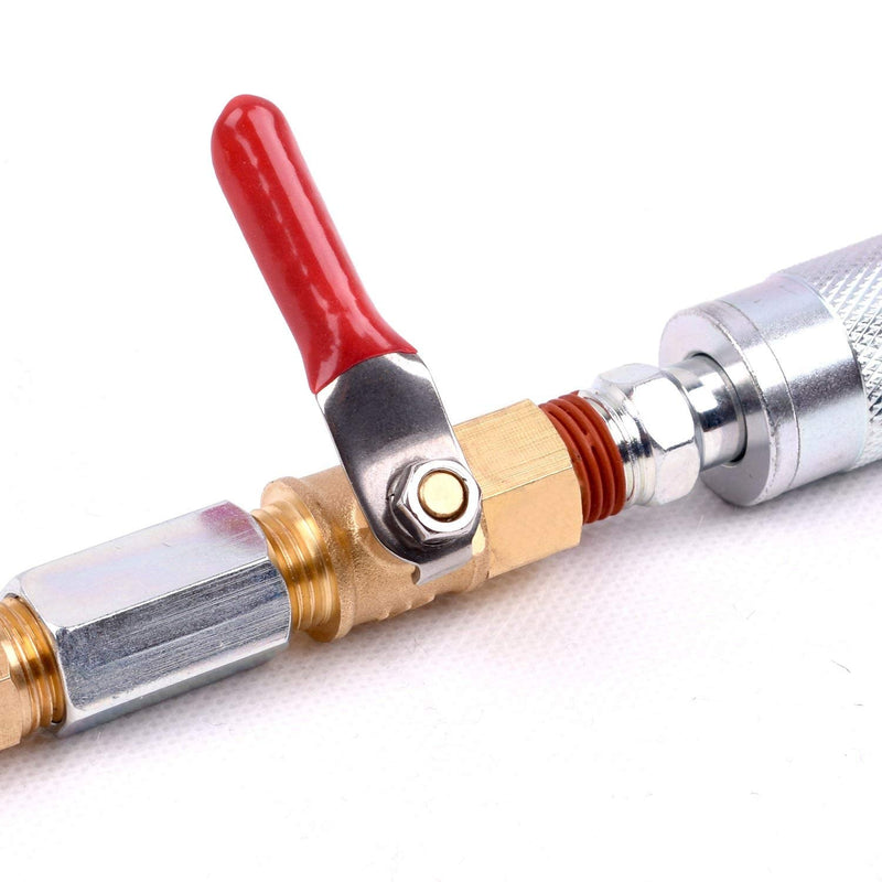 [Australia - AusPower] - WYNNsky 1/4" Heavy Duty Air Compressor Brass Ball Valve Shut Off Switch, 1/4 Inch Male And Female NPT Thread Pipe Fitting 