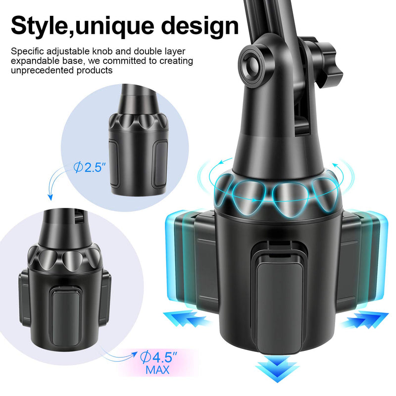 [Australia - AusPower] - [Upgraded] TOPGO Cup Holder Phone Mount Wireless Charger,Universal Cell Phone Holder Car Charger Wireless-Charger-Cup-Phone-Holder Fast Charging for iPhone11/11 Pro/11 Pro Max, Samsung Galaxy Black 