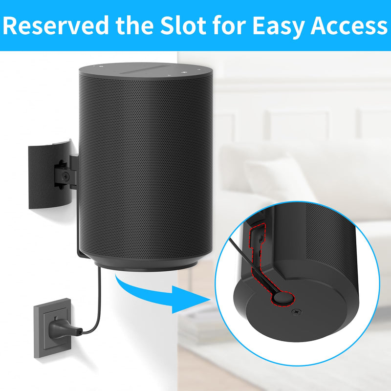 [Australia - AusPower] - Speaker Wall Mount or Ceiling Speaker Mount for Sonos Era 100 Wireless Speaker - Tilt & Swivel Adjustable Mount for Sonos Era 100 Wall Mount, Heavy-duty Speaker Mounts for Sonos Era 100 Speaker, Black 1 Pack 