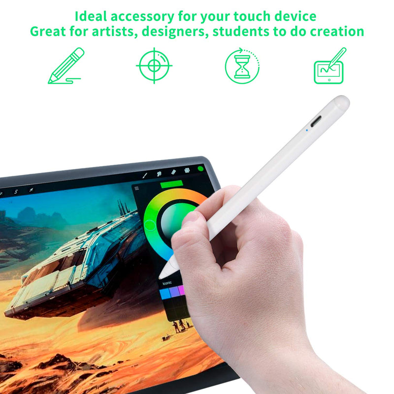 [Australia - AusPower] - Google Pixelbook Stylus Pen, Active Capacitive Digital Pencil Compatible with Google Pixelbook Stylus Pens,Good for Sketching and Note-Taking Pens with Type-C Rechargeable, White 