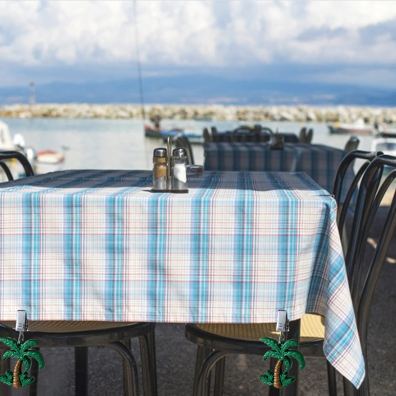 [Australia - AusPower] - ZOOFOX Set of 8 Table Cloth Weight, Table Cloth Holder with Clip Hanger, Vintage Table Cloth Cover Pendants for Home, Garden, Party, Wedding, Picnic and Camping ( Coconut Palm ) 