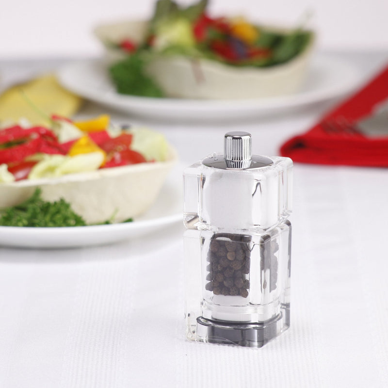 [Australia - AusPower] - Chef Specialties 3.5 Inch Cubic Pepper Mill and Salt Shaker Combo 