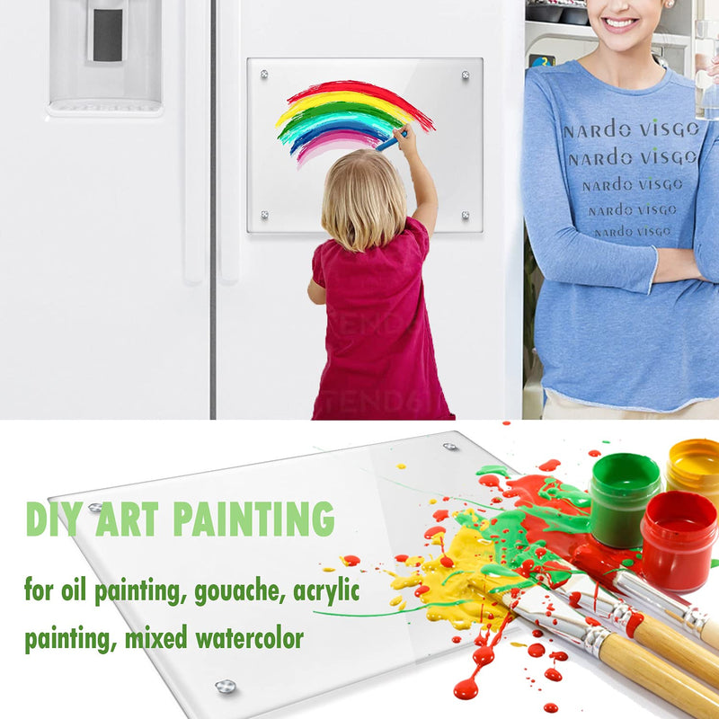 [Australia - AusPower] - Acrylic Note Board Refrigerator Dry Erase Board Magnetic Clear 15”x11" Includes 4 Dry Erase Markers 