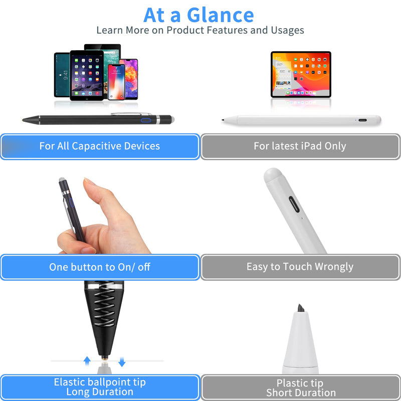 [Australia - AusPower] - Stylus for 2021 iPhone 13 Pro Max Pencil, EVACH Digital Pencil with 1.5mm Ultra Fine Tip Stylus Pen for 2021 iPhone 13 Pro Max, Black 