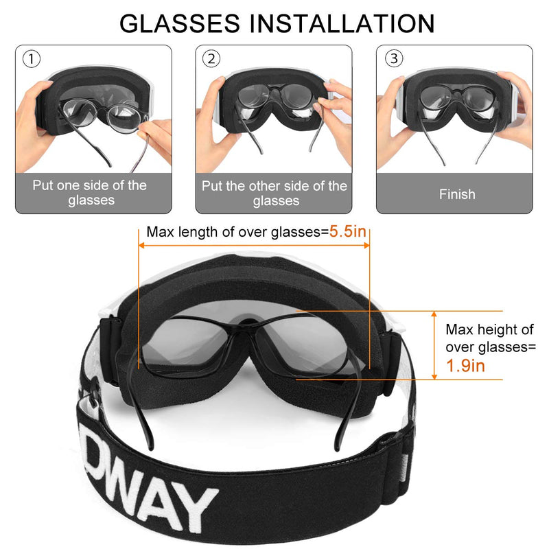 [Australia - AusPower] - findway Ski Goggles, 100% UV Protection OTG Snow Goggles for Men, Women & Youth 