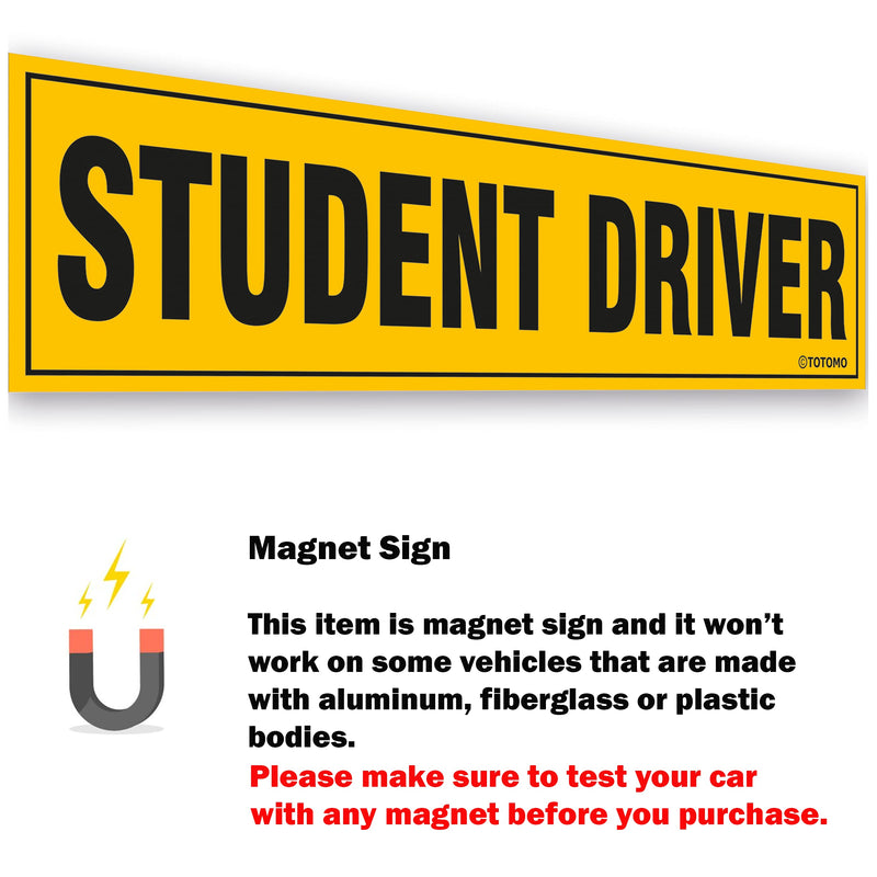 [Australia - AusPower] - TOTOMO Student Driver Magnet for Car Sign - Large 12"x3" Magnetic Reflective Vehicle Safety for New Rookie Learner Drivers Removable Bumper Sticker Please Be Patient (2 Pack) 2 