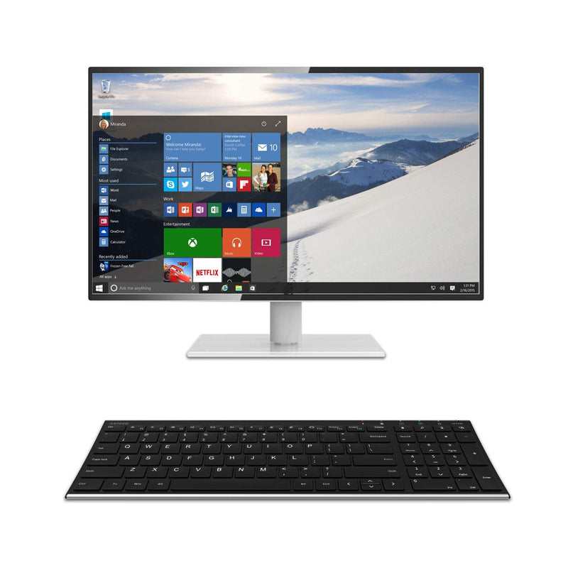 [Australia - AusPower] - Arteck HW193 2.4G Wireless Keyboard Stainless Steel Ultra Slim Full Size Keyboard with Numeric Keypad for Computer/Desktop/PC/Laptop/Surface/Smart TV and Windows 11/10/8 Built in Rechargeable Battery 