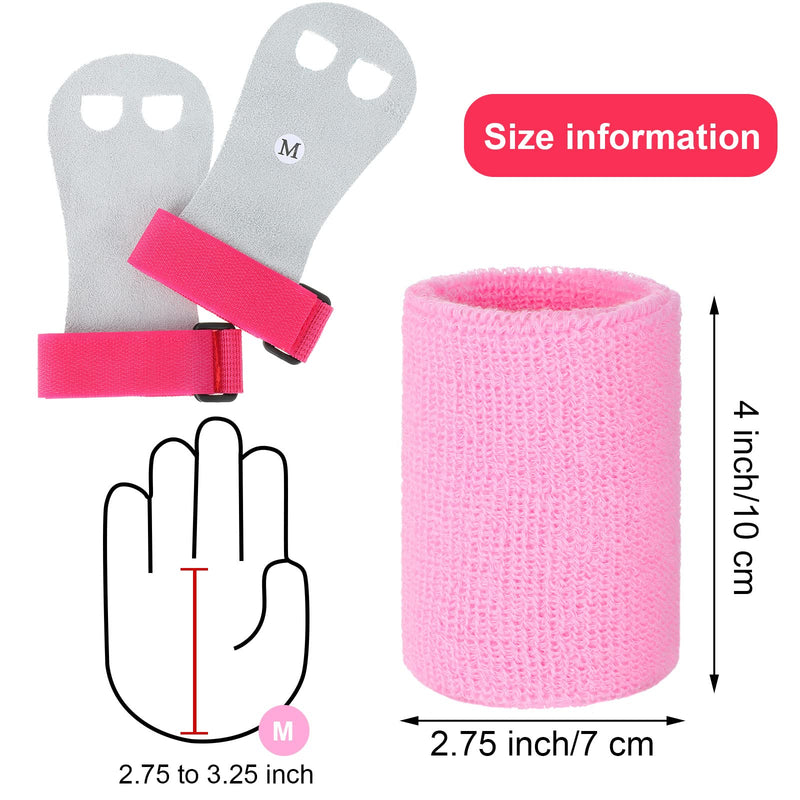 [Australia - AusPower] - 2 Gymnastics Grips Wristbands Sets for Girls Kids Youth, Bar Grips Palm Protection and Wrist Support Sports Accessories for Kettlebells, Weightlifting Tennis, Workout and Exercise 