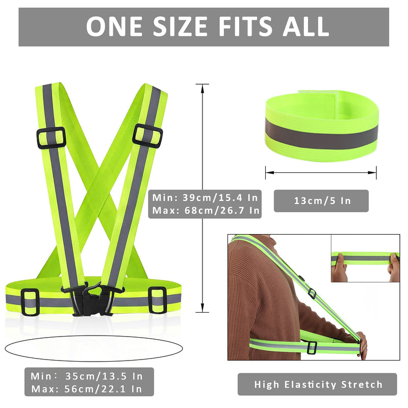 [Australia - AusPower] - Miushion Reflective Vest - Running Vest Reflector, Reflective Running Vest with Safety Straps, High Visibility Reflector A-2pcs Vests 