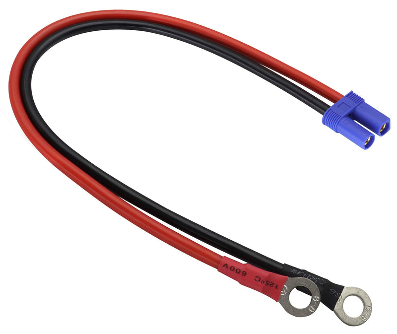 [Australia - AusPower] - AAOTOKK EC5 to O Ring Terminal Cable,EC5 Female to O Ring Eyelet Terminal Plug Connector Cable 10AWG RC ESC Charger Side Power(40cm/15inch) 