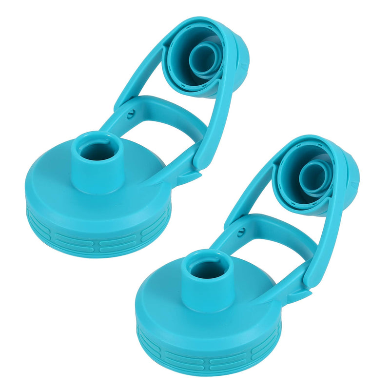 [Australia - AusPower] - IRON °FLASK Spout Lid for Wide Mouth, Insulated Sports Water Bottles, Chug Lid, BPA Free (2 Lids) Aquamarine 