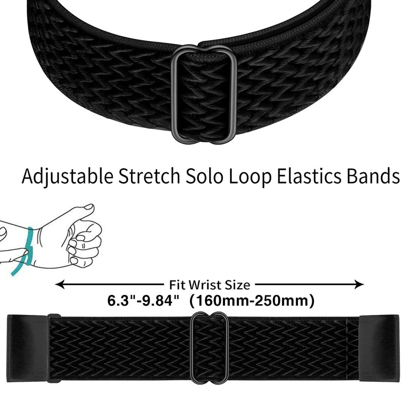[Australia - AusPower] - Abanen Elastic Watch Bands for Fenix 7 / Fenix 6 / Fenix 5 / epix 2, 22mm Quick Easy Fit Soft Stretchy Nylon Wristband Strap for Garmin Instinct,Fenix 6 Pro/Sapphire, Fenix 5 Plus, Quatix 6/5 Black 