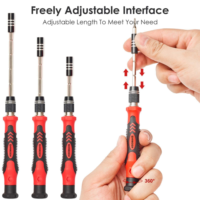 [Australia - AusPower] - SHARDEN Precision Screwdriver set, 124 in 1 with 110 Bits Magnetic Screwdriver Kit, Professional Electronics Repair Tool Kit for Tablet, Computer, Laptop, PS4, PC, iPhone, Xbox, Game Console (red) Red 