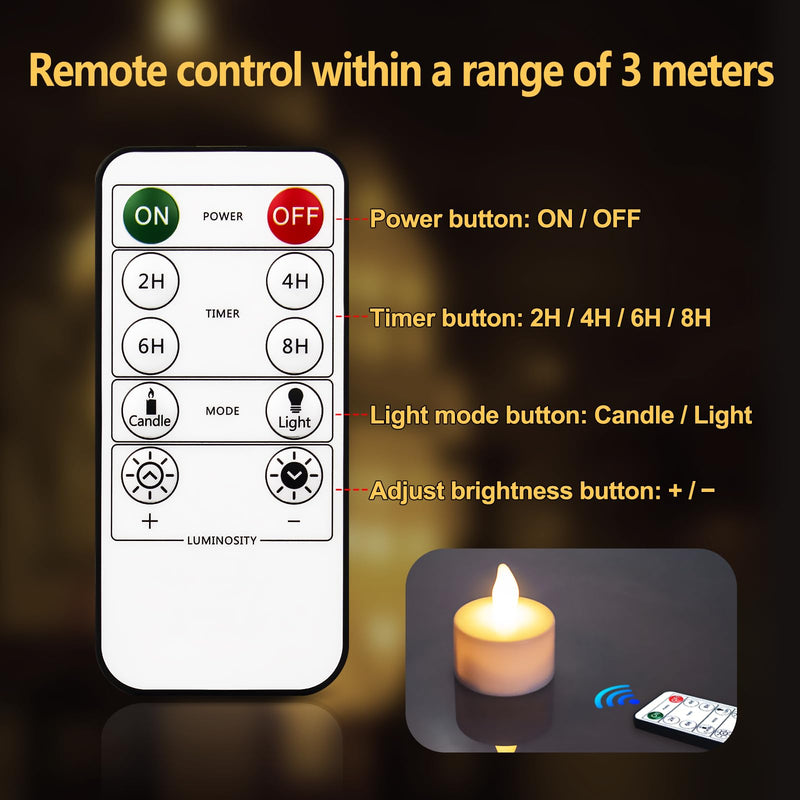[Australia - AusPower] - Rechargeable Tea Lights,Flameless LED Candles with Remote Timer,Battery Operated Tea Lights Flickering Votive Candles,for Home Restaurant,Holiday Party,Seasonal Halloween Decorations,6 Pack 