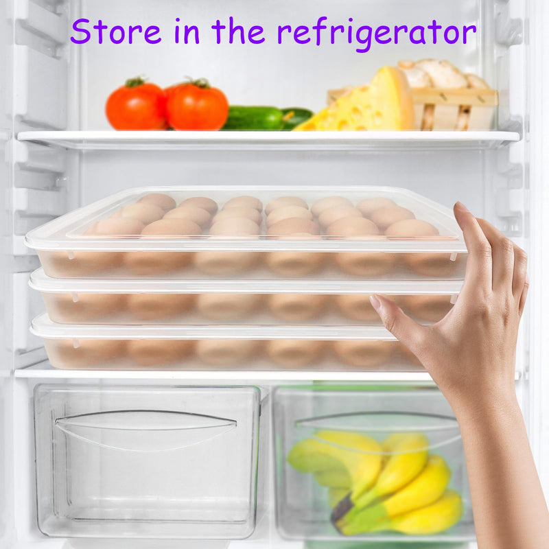 [Australia - AusPower] - Jgalnim 3Pack Egg Trays,Deviled Egg Containers with Lid,Egg Container Carrier,Refrigerator Portable Egg Trays for 72 Eggs Storge Holder Easter Day Thanksgiving Party Home Kitchen Supplies 