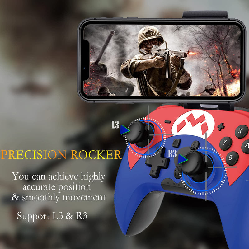 [Australia - AusPower] - arVin Wireless Gamepad Controller for Nintendo Switch/iPhone/iPad/Samsung, with Programmable, Turbo Function, Bluetooth Gaming Joystick for Apple Arcade MFi Games, iOS 13+, Android 10+, Direct Play Blue 