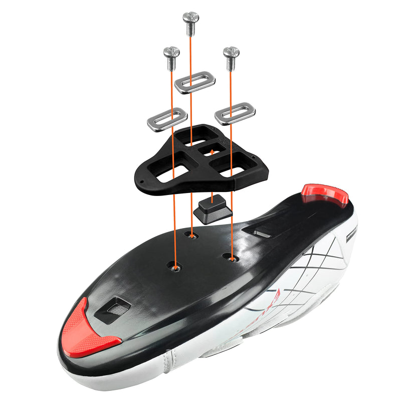 [Australia - AusPower] - BV Bike Cleats Compatible with Look Delta and Peloton Bike (0 Degree Fixed) - Indoor Cycling & Road Bike Bicycle Cleat Set 