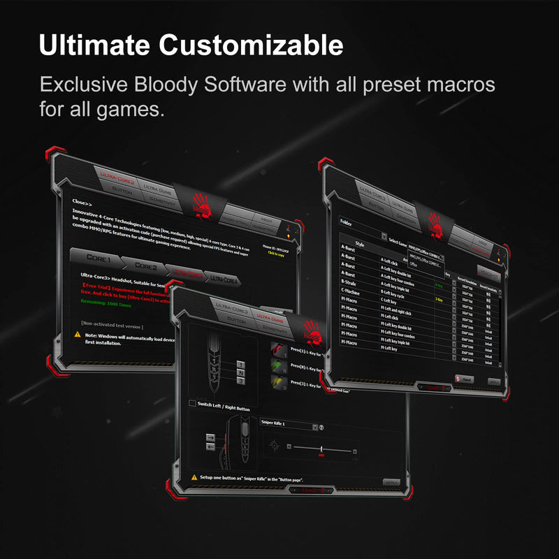 [Australia - AusPower] - Bloody P81s Optical Gaming Mouse with Light Strike (LK) Switch & Scroll, Max 8000 CPI, 2000Hz Report Rate, 256K Onboard Memory, Fully Programmable with Advanced Preset Macros (Starlight) starlight 