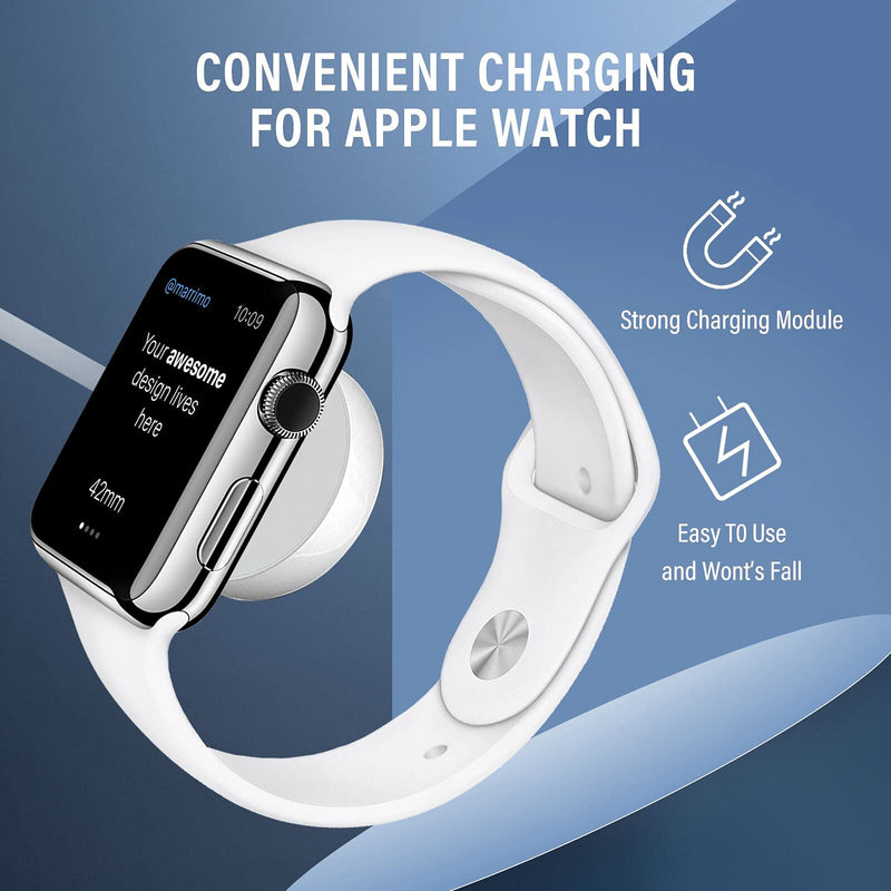 [Australia - AusPower] - Smart Watch Charger Cable Compatible with Apple Watch Charger Series 7/SE/6/5/4/3/2/1 (38mm 40mm 41mm 42mm 44mm 45mm) Apple Watch Accessories - White 3.3ft/1m 