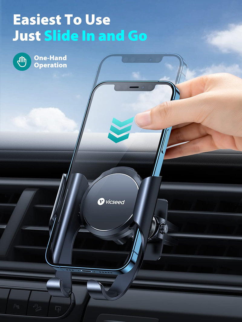 [Australia - AusPower] - VICSEED Phone Holder for Car [SmartClamp & Easiest Ever] Hands-Free Car Phone Holder Mount [Strong Suction & Stable] Dashboard Windshield Air Vent Car Phone Mount Fit iPhone 12 13 Samsung & All Phones 