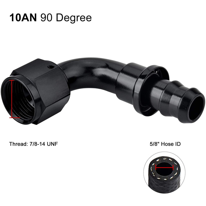 [Australia - AusPower] - EVIL ENERGY 10AN 90 Degree Push Lock Hose Fitting End Black 