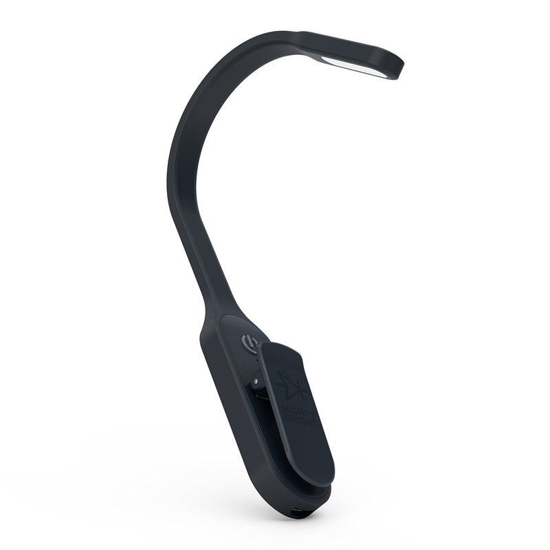[Australia - AusPower] - The Original Mighty Bright Recharge Clip On Rechargeable Book Light Reading Light, Warm Eye Care LEDs, Flexible, Durable, Dimmable, Perfect for Kids, Bookworms, Reading in Bed, Lasts 60 Hours (Black) Black 