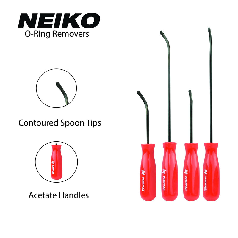 [Australia - AusPower] - NEIKO 20758A O-Ring Pick Set, 4 Piece Automotive Pick Set, Seal Puller Pick and Hook Set for O-Rings O-Ring Seal Remover 4 pcs 