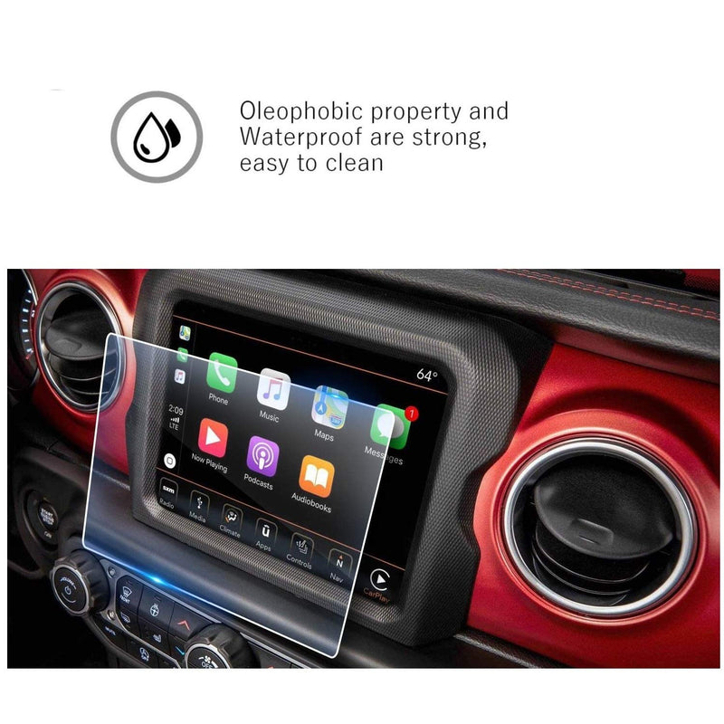 [Australia - AusPower] - MBSIX Tempered Glass Screen Protector Compatible with 2020 Jeep Wrangler 8.4 Inch Touch Screen,HD Clear,Scratch-Resistant,Anti Glare,Protecting Uconnect 8.4 Inch Screen 