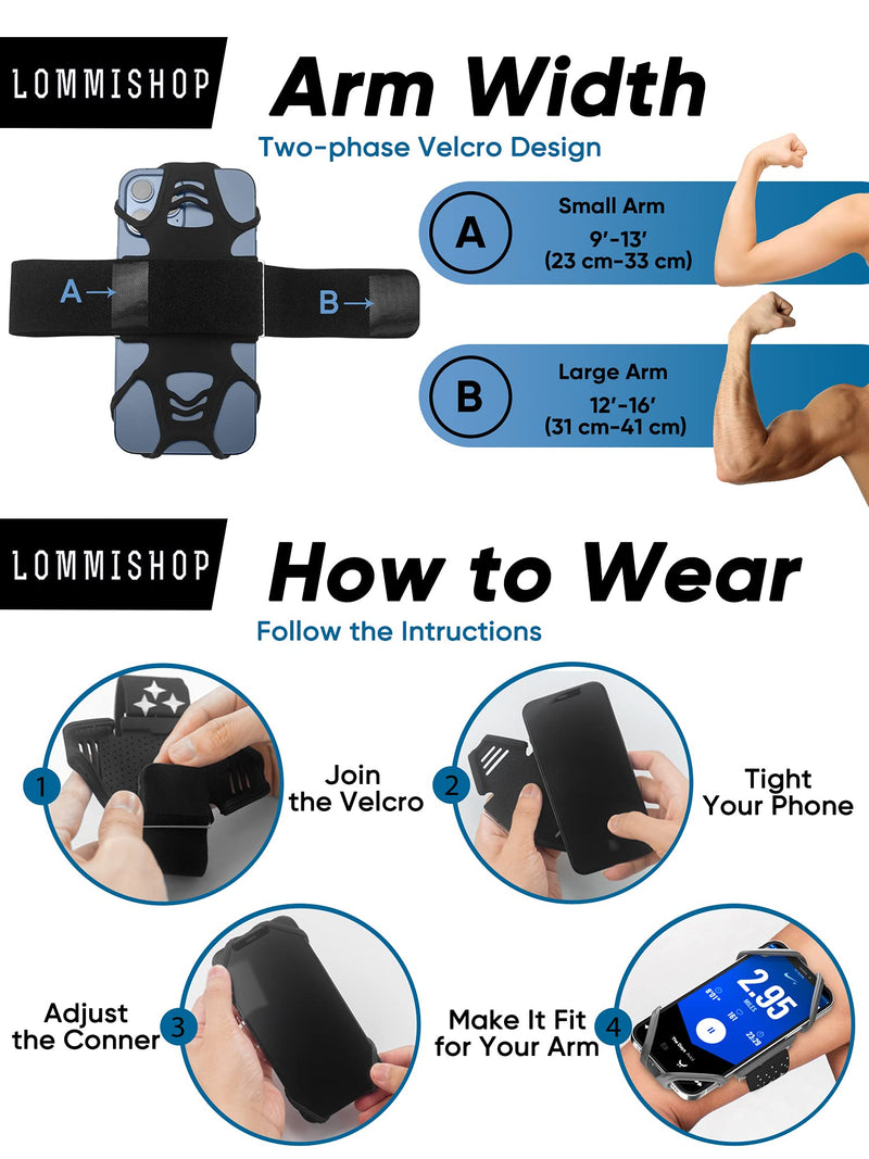 [Australia - AusPower] - Phone Holder for Running Armband Size Adjustable for iPhone Galaxy S and Most Cell Phones 