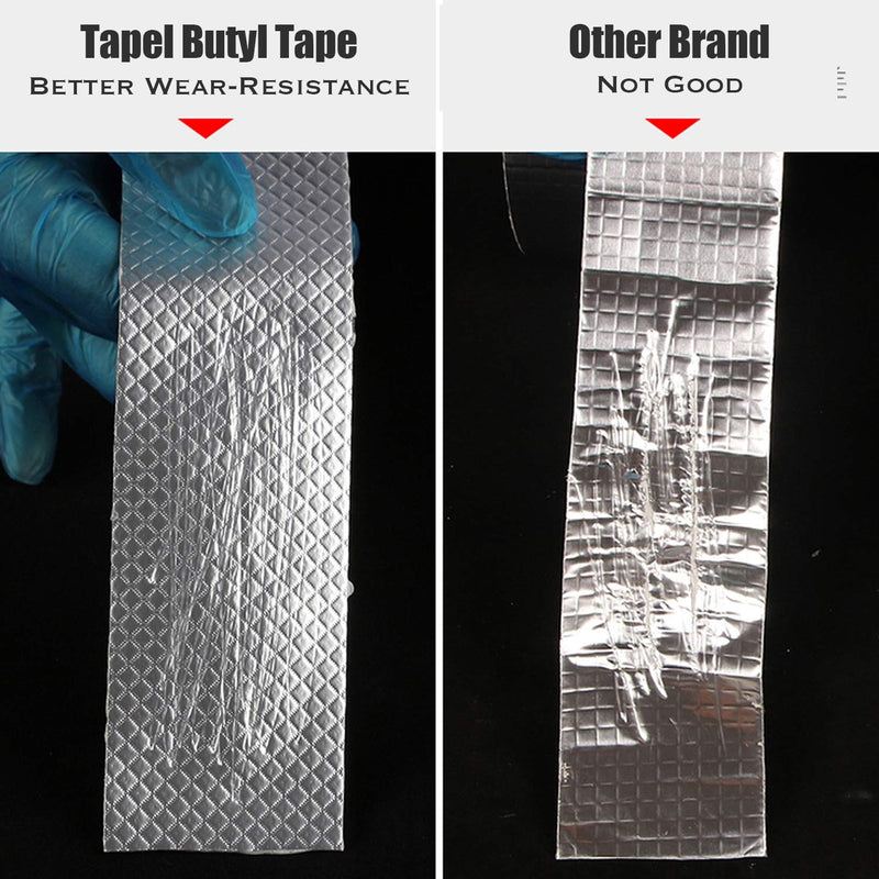 [Australia - AusPower] - Tapel Butyl Waterproof Tape - 2" X 16' - Leak Proof Long Lasting Watertight Rubber Putty Butyl Tape for RV Repair, Window, Silicone, and Boat Sealing, Glass & EDPM Rubber Roof Patching 5cm(W) x 5m(L) x 1.5mm(T) Aluminum 