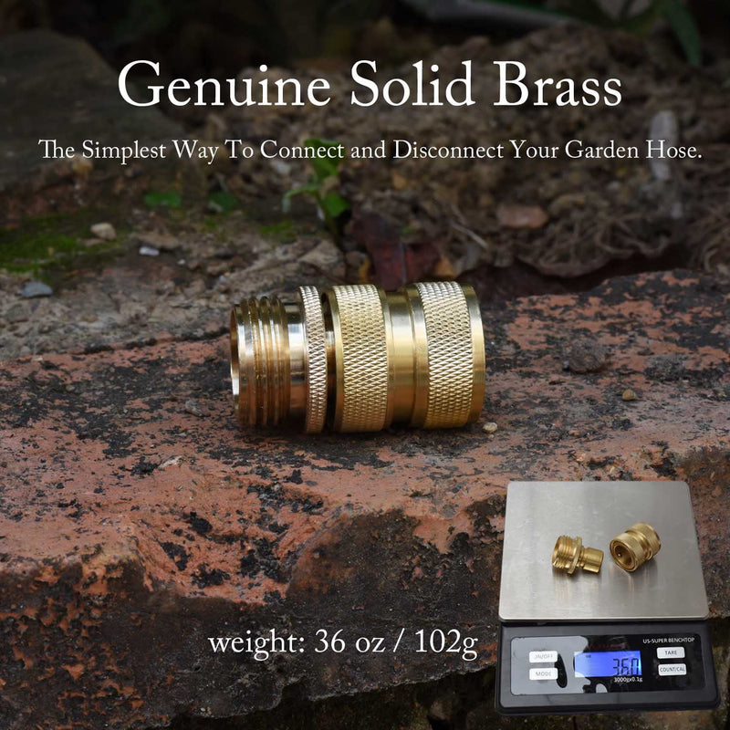 [Australia - AusPower] - PLG Garden Hose Quick Connect Fittings - 3/4" Genuine Brass Leak-free Hose Connector - Sturdy and Easy to Connect/Disconnect - Extra Washers Included - 4 Female + 4 Male C 4F+4M 