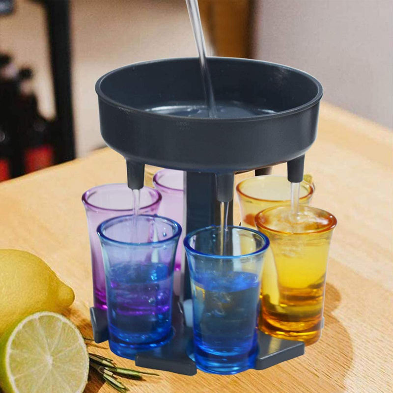 [Australia - AusPower] - BEITESTAR Wine Dispenser - 6 Shot Glass Dispenser - Shot Buddy Dispenser for Filling Liquids - Cocktail Dispenser - A Great Tool for Parties (Grey/with 6 Acrylic Cup) Grey/with 6 Acrylic Cup 