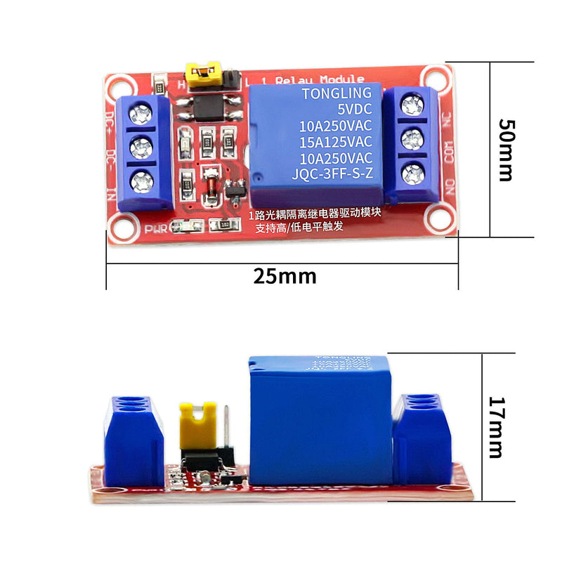 [Australia - AusPower] - DaFuRui 8Pcs 1 Channel 5v Relay Module Board Shield with Optocoupler Support High/Low Level Trigger Compatible Relay for Arduino 
