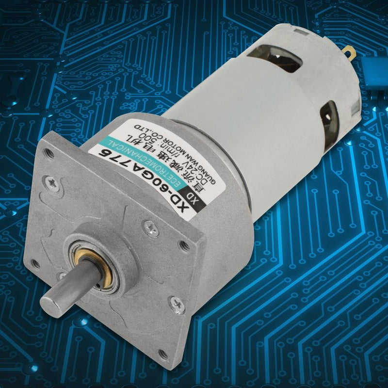 [Australia - AusPower] - Mini DC Gear Motor DC 24V 35W Metal Speed Adjustable Large Torque Motor CW/CCW(24V 500rpm) 24V 500rpm 